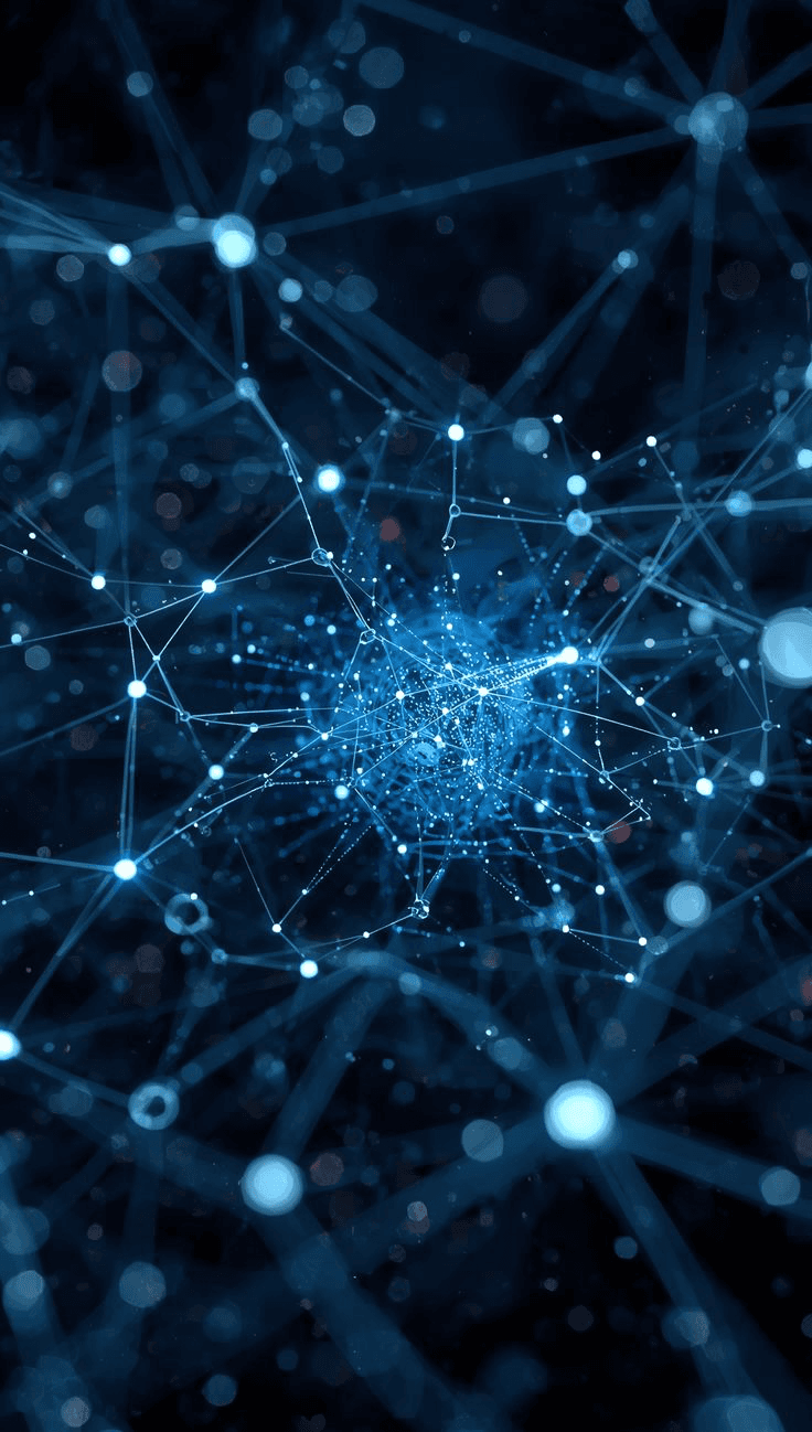 A glowing network of connected nodes